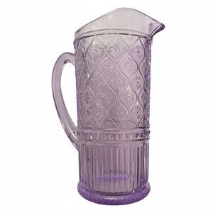 Godinger Clark Glass Beverage Pitcher Lavender Purple